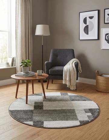 Gray Equinox Round Rug