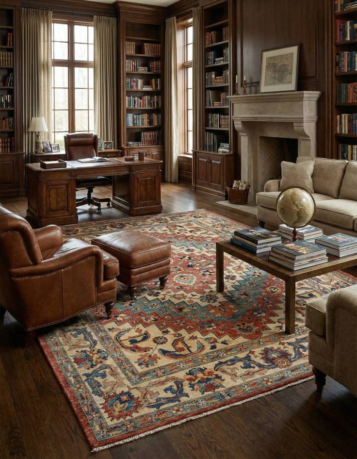 Detail image of 8' 5 x 10' 9 Serapi Wool Rug