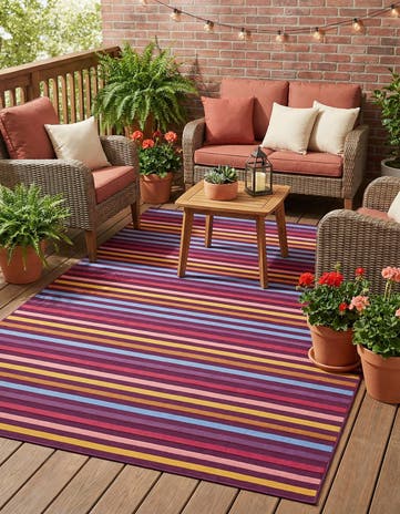 6' x 9' Easy-Clean Ribbon Indoor / Outdoor Rug