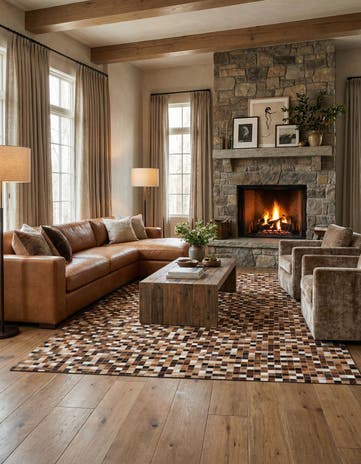 6' 8 x 9' 11 Cowhide Stocks Rug