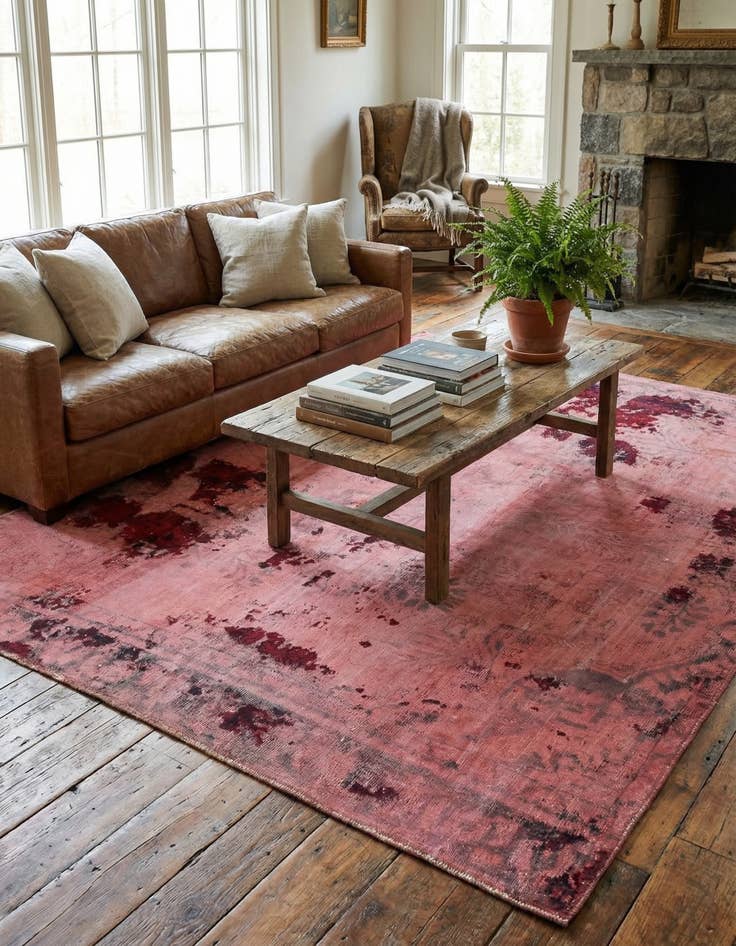 Detail image of 5' 8 x 6' 9  Hand Knotted Ultra Vintage Persian Wool Square Rug