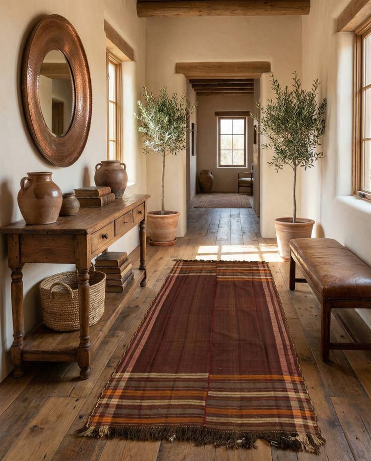 Detail image of 4' 8 x 10' 7 Hand Woven Kilim Fars Wool Runner Rug