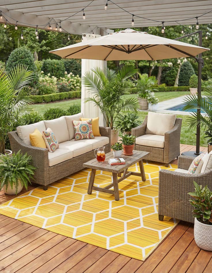 Detail image of  7' 10 x 10'  Washable Vista Breeze Indoor / Outdoor Rug