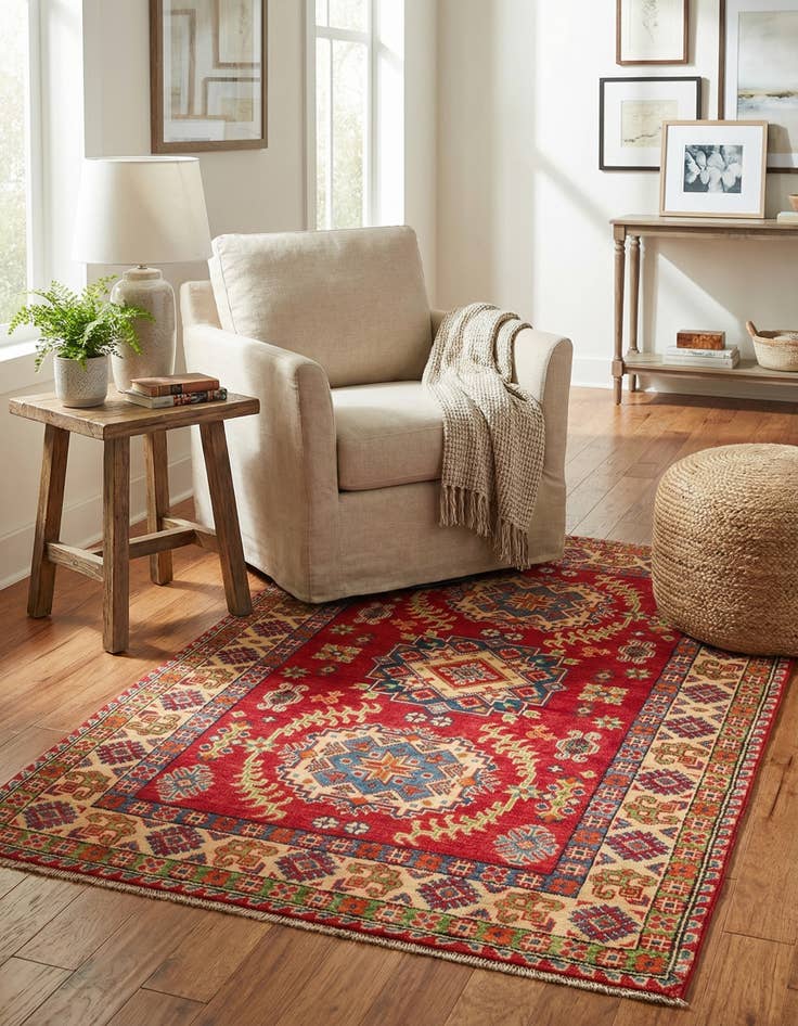 Detail image of 3' 3 x 5'  Hand Knotted Kazak Rug