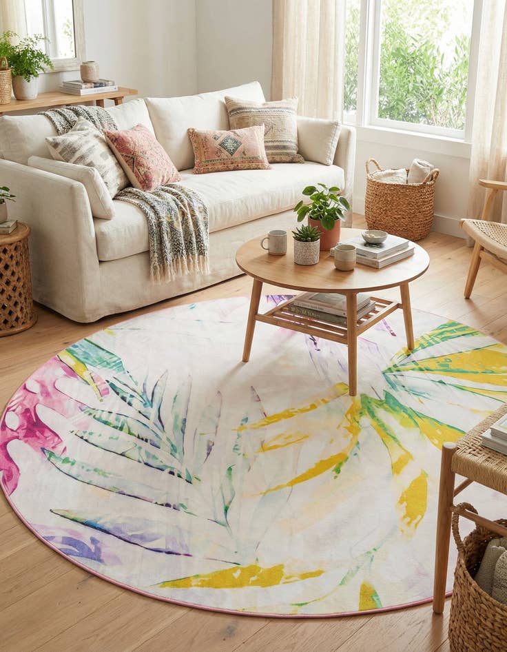 Detail image of 10' x 10' Easy-Clean Jill Zarin Caribbean Indoor / Outdoor Round Rug