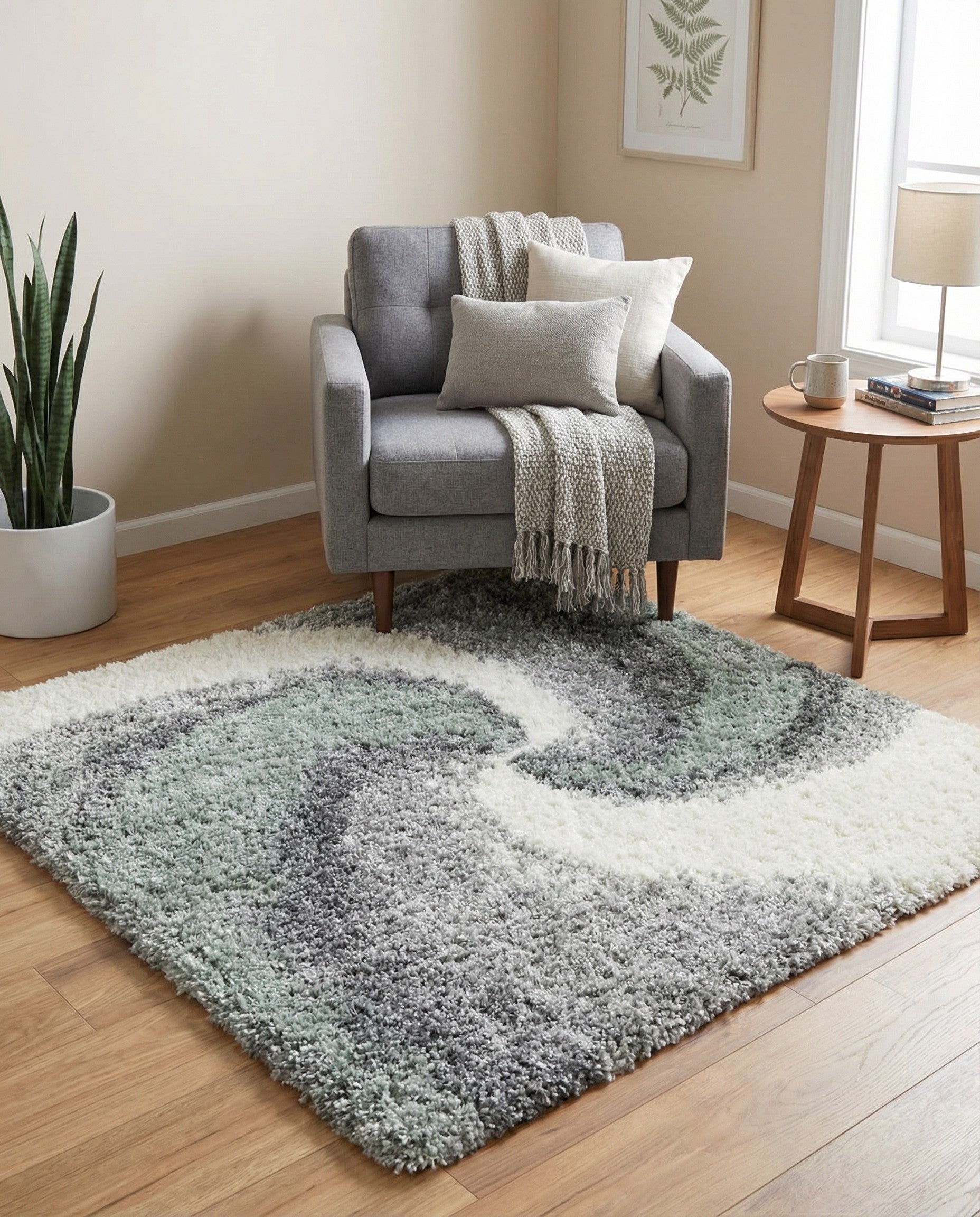  4' x 4' Soft Touch Shag Square Rug