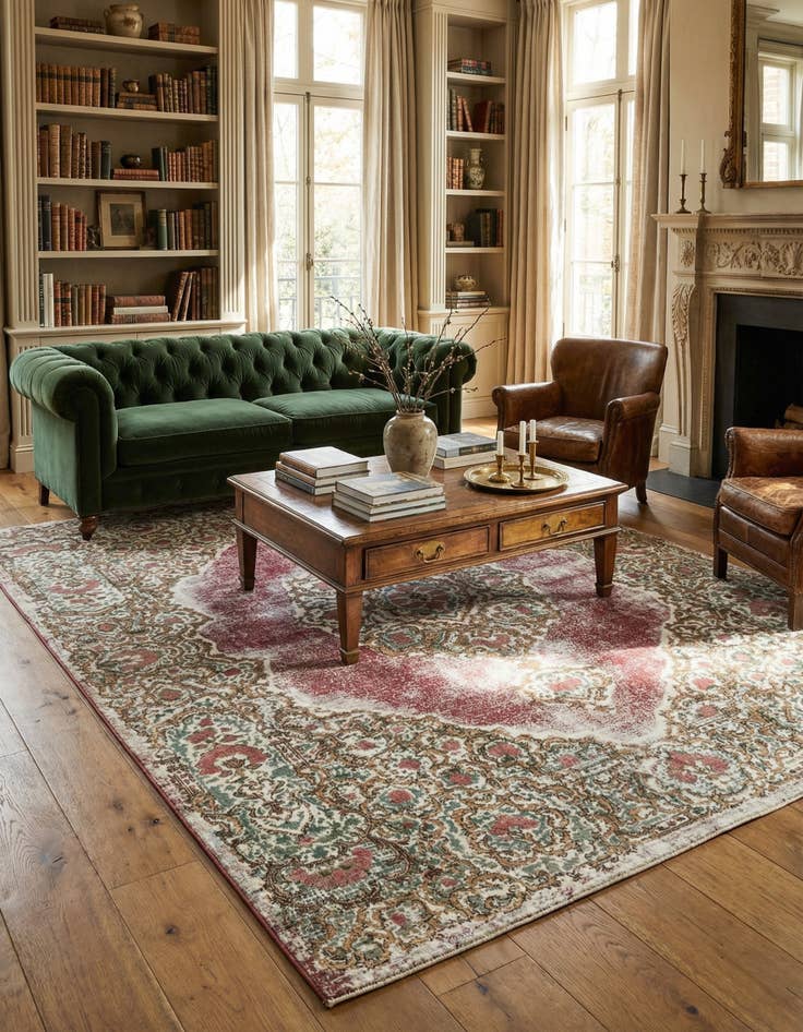 Detail image of 9' 10 x 12' 7  Hand Knotted Ultra Vintage Persian Wool Rug