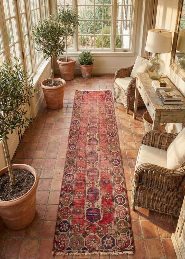 2' 1 x 7' 8 Hand Knotted Shiraz Wool Runner Rug