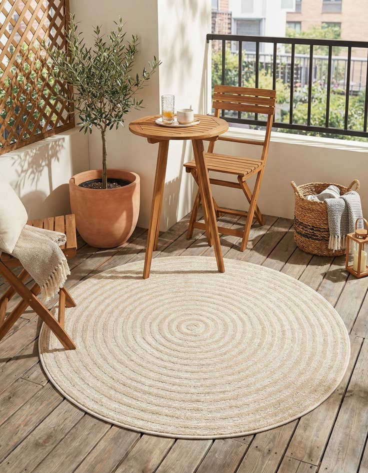 Detail image of  3' x 3'  Washable Sabrina Soto Indoor / Outdoor Round Rug