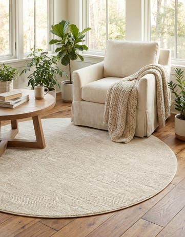 Ivory Finsbury Round Rug