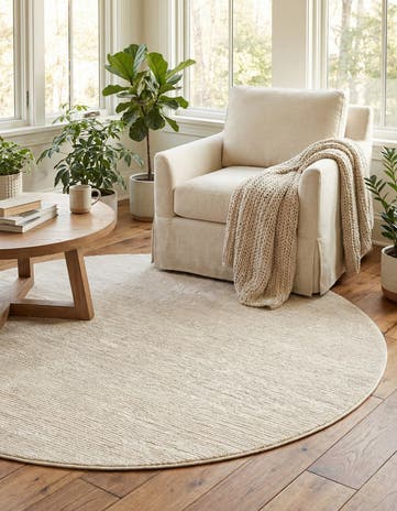 Ivory Finsbury Round Rug