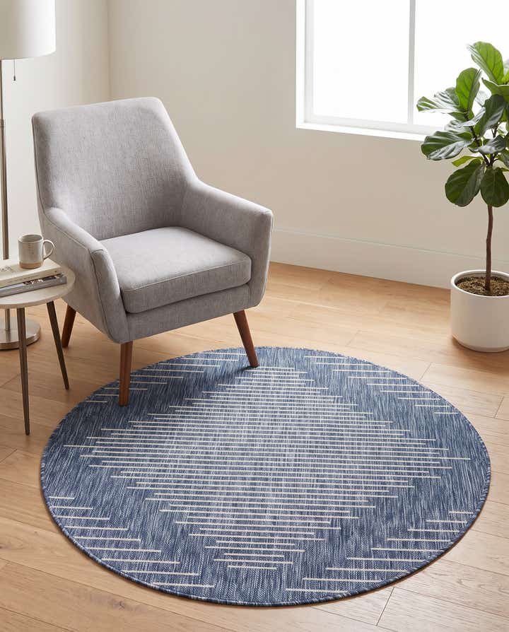 4' x 4' Easy-Clean Modern Indoor / Outdoor Round Rug