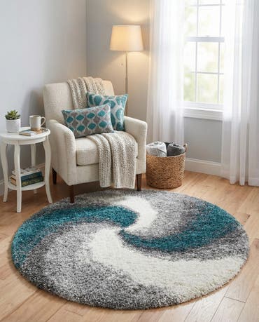 3' 3 x 3' 3 Soft Touch Shag Round Rug