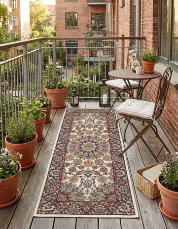 2' x 5' 1 Easy-Clean Traditional Indoor / Outdoor Runner Rug