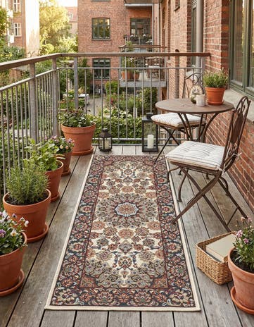 2' x 5' 1 Easy-Clean Traditional Indoor / Outdoor Runner Rug