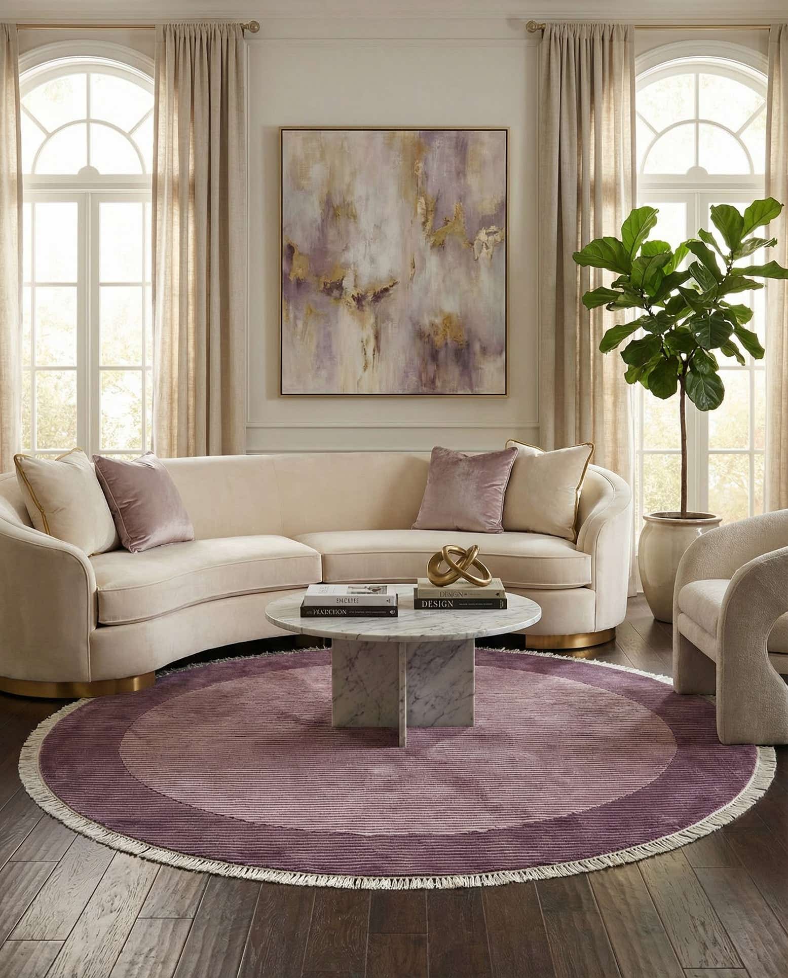 6' 6 x 6' 6 Hand Knotted Darya Wool Round Rug
