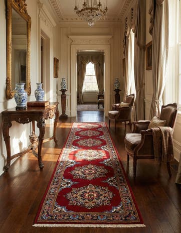2' 6 x 12' 2 Kashan Wool Runner Rug