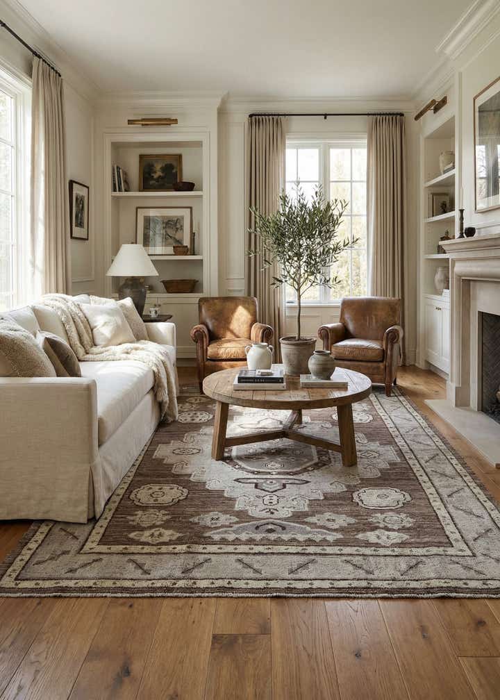 8' 5 x 10' 7 Hand Knotted Oushak Wool Rug