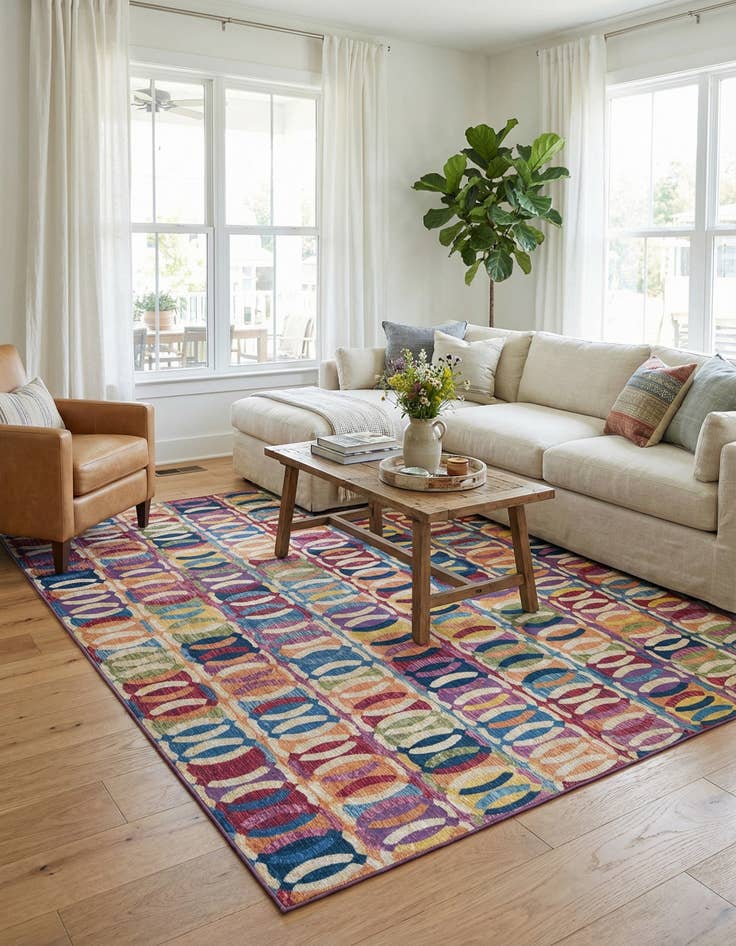 Detail image of 9' x 12' Easy-Clean Modern Indoor / Outdoor Rug