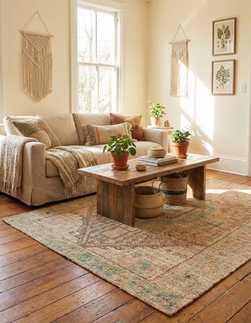 6' 1 x 9' Hand Woven Chenille Jute Rug