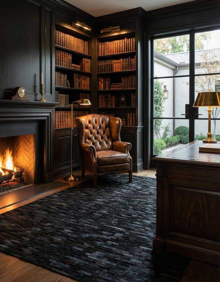 Detail image of 5' 2 x 8' Cowhide Leather Rug