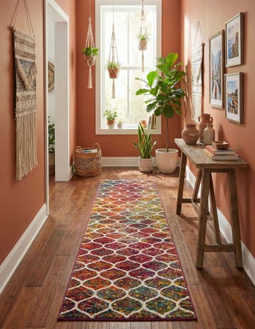 2' 7 x 12' Lattice Frieze Runner Rug