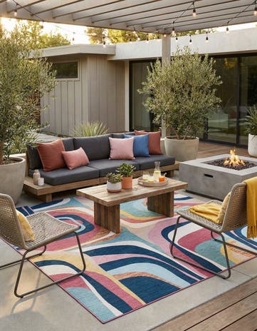 10' x 14' Easy-Clean Modern Indoor / Outdoor Rug