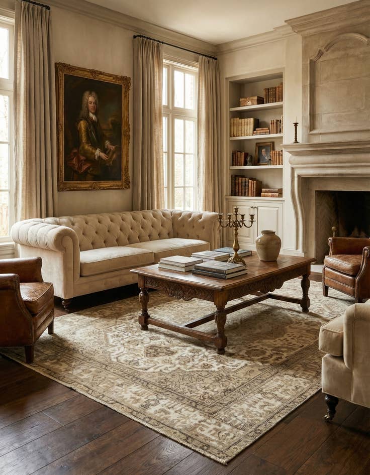 Detail image of 6' 8 x 9' 5  Hand Knotted Vintage Royal Persian Wool Rug