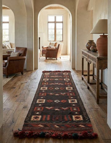 3' 3 x 10' Hand Woven Kilim Fars Wool Runner Rug