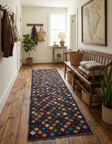 2' 8 x 9' 10 Hand Knotted Balouch Wool Runner Rug