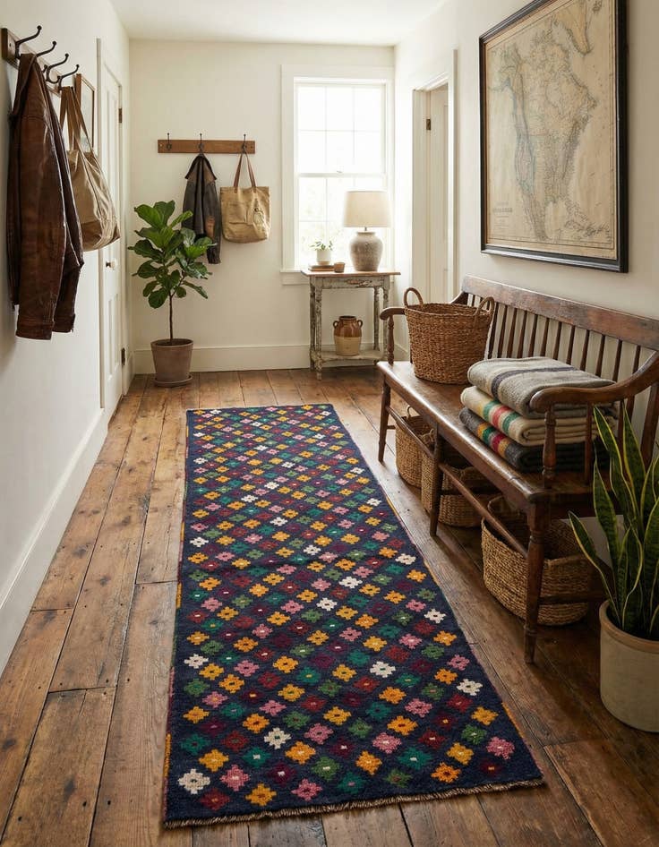 Detail image of 2' 8 x 9' 10  Hand Knotted Balouch Wool Runner Rug