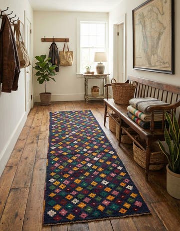 2' 8 x 9' 10 Hand Knotted Balouch Wool Runner Rug