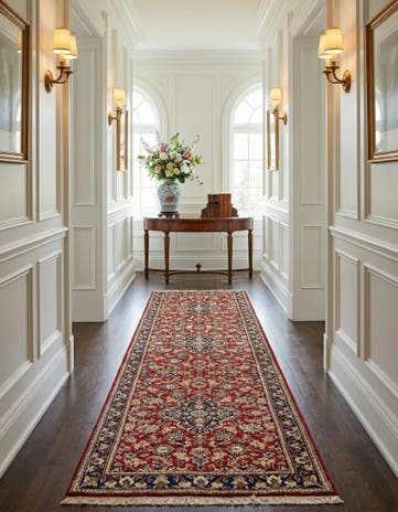 2' 11 x 14' 11 Hand Knotted Qom Persian Runner Rug