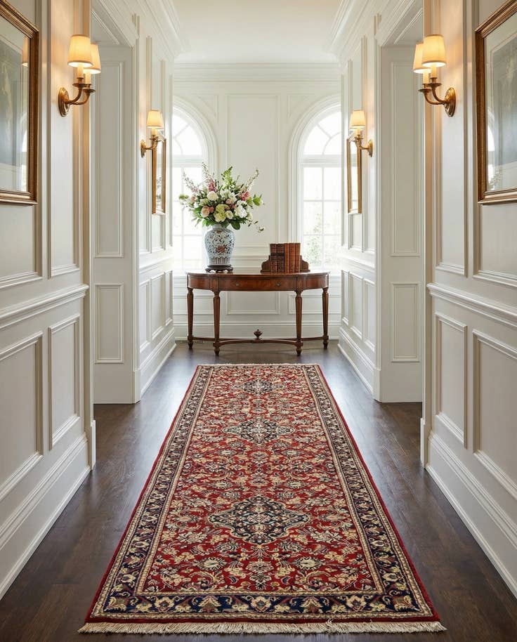 Detail image of 2' 11 x 14' 11 Hand Knotted Qom Persian Runner Rug