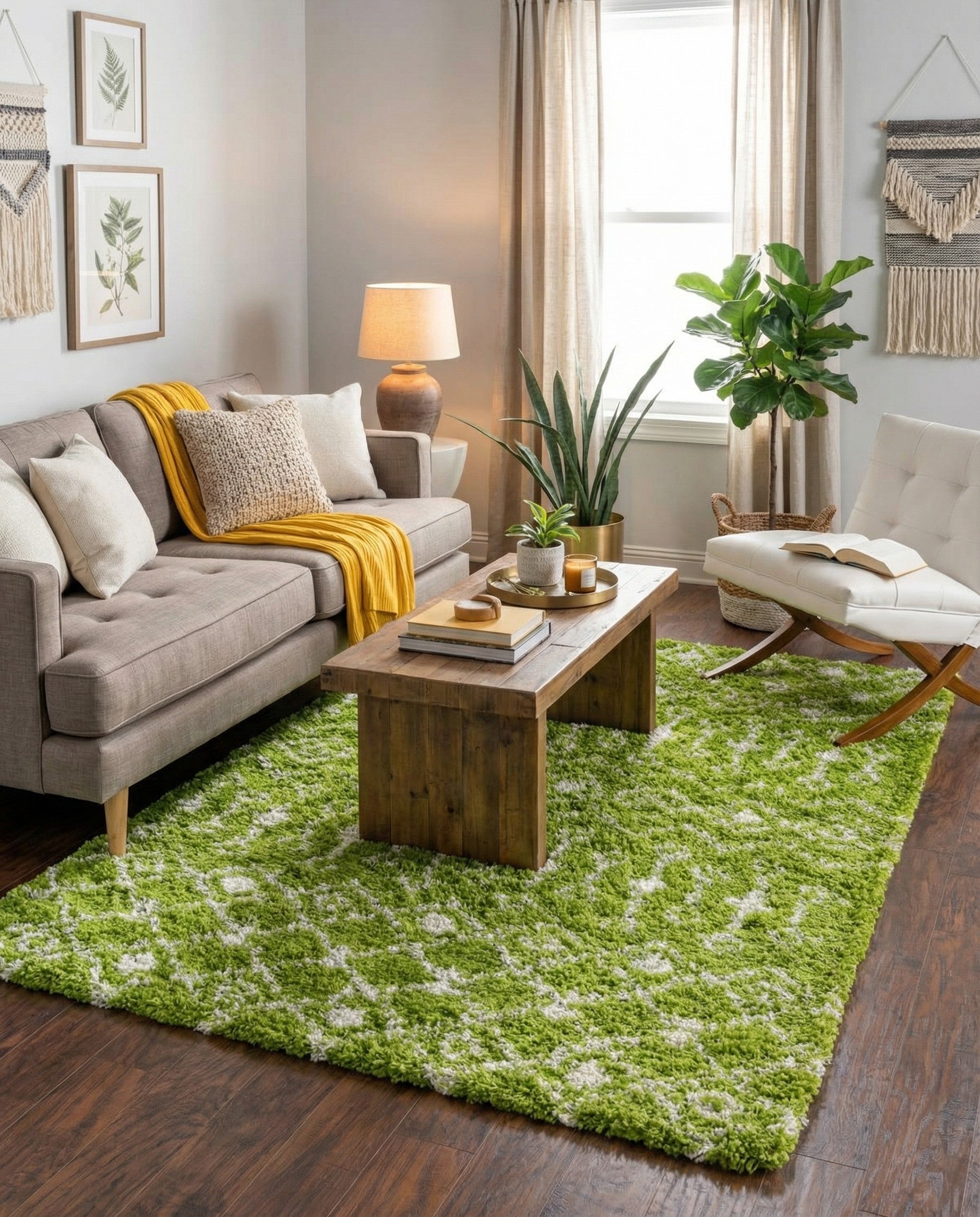  6' x 9' Moroccan Trellis Shag Rug