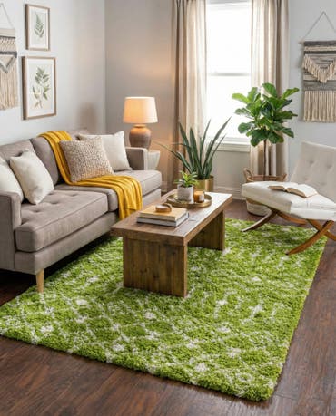  6' x 9' Moroccan Trellis Shag Rug