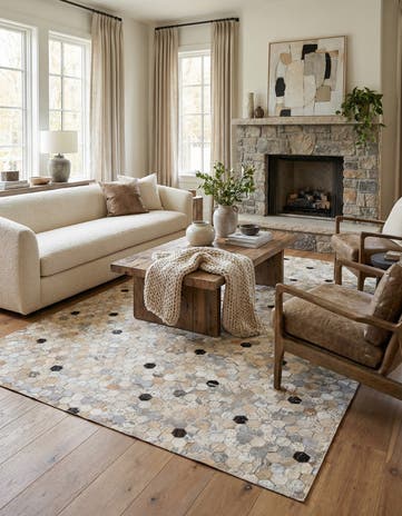 5' 5 x 7' 8 Cowhide Stocks Rug