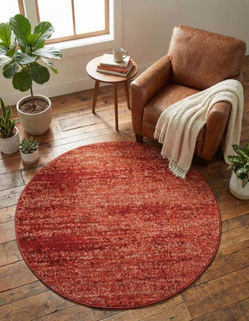 Terracotta Angelica Round Rug