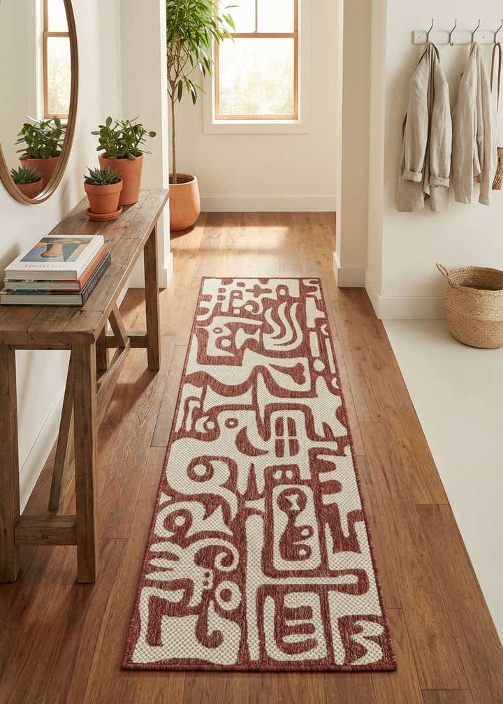 2' x 6' Easy-Clean Modern Indoor / Outdoor Runner Rug