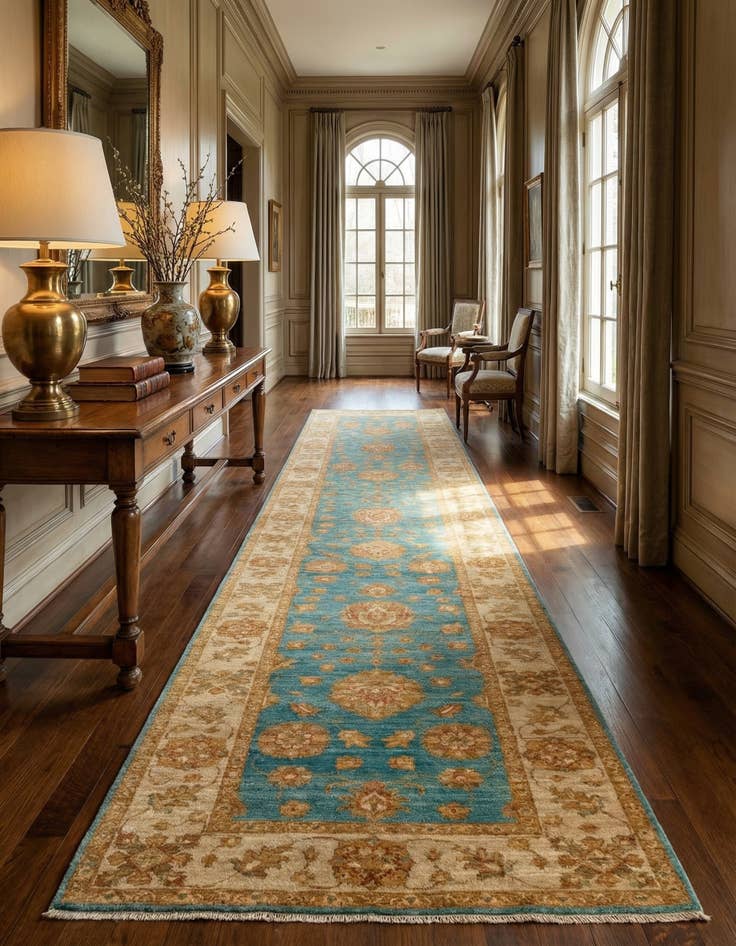 Detail image of 2' 7 x 14' 8 Peshawar Ziegler Wool Runner Rug