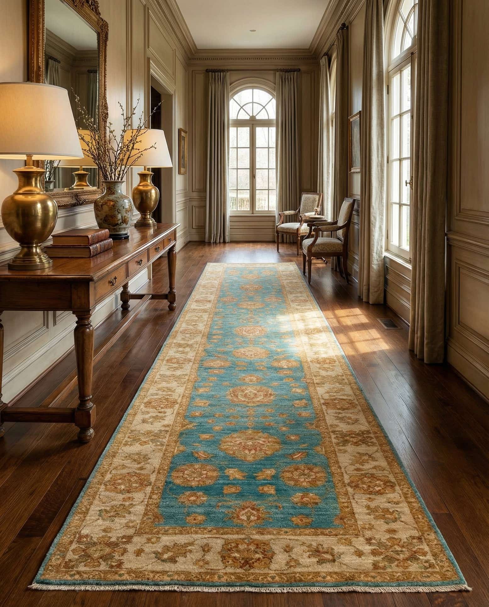 2' 7 x 14' 8 Peshawar Ziegler Wool Runner Rug