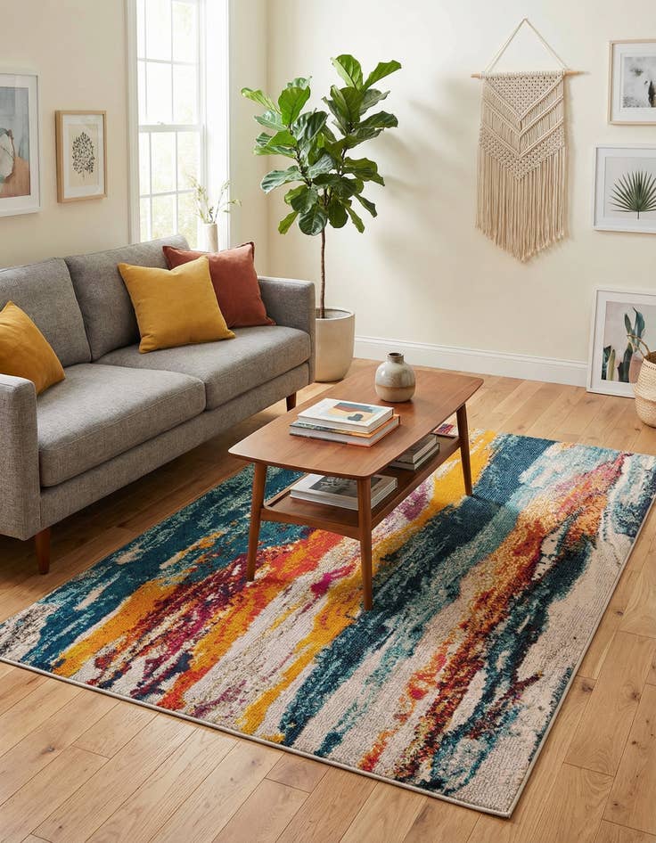 Detail image of 4' x 6'  Washable Haerfest Rug