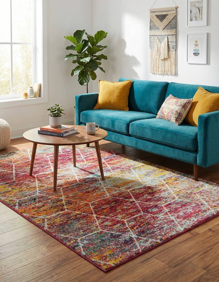 Detail image of  4' x 6' Lattice Frieze Rug