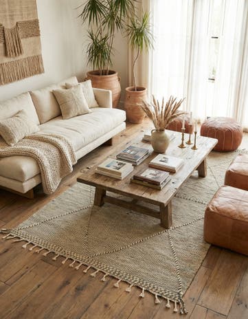 6' 2 x 10' 7 Hand Knotted Moroccan Wool Rug