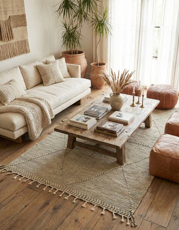 6' 2 x 10' 7 Hand Knotted Moroccan Wool Rug