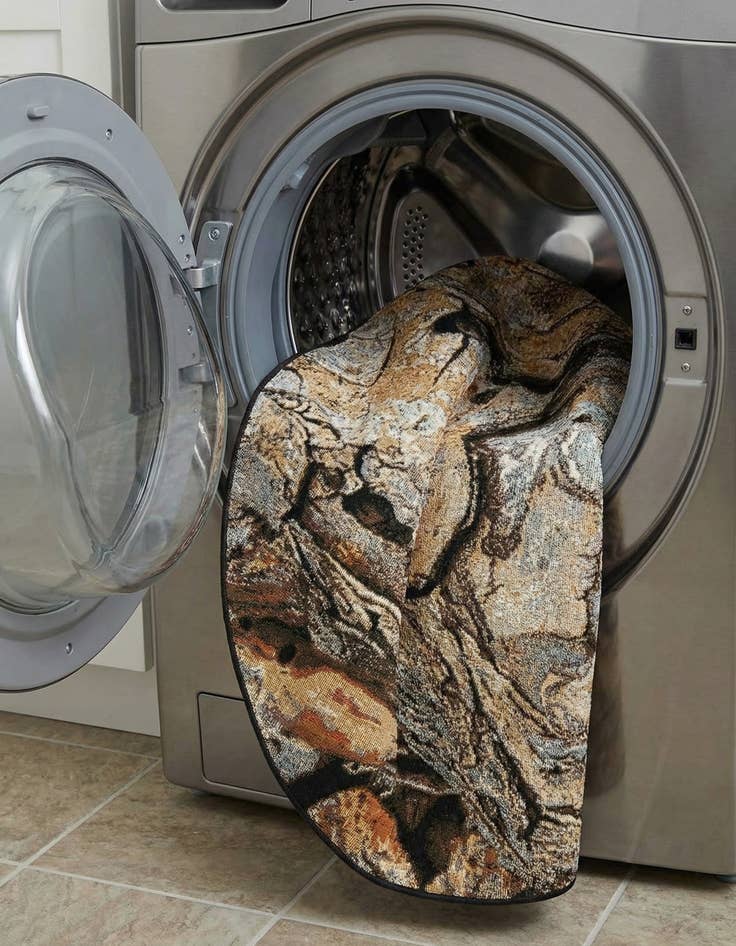 Detail image of  5' x 5'  Washable Modern Indoor / Outdoor Round Rug