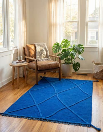 3' 4 x 5' Hand Woven Kilim Modern Wool Rug