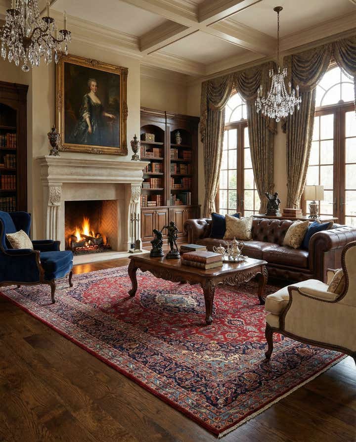 11' 11 x 13' 7 Kashan Wool Rug