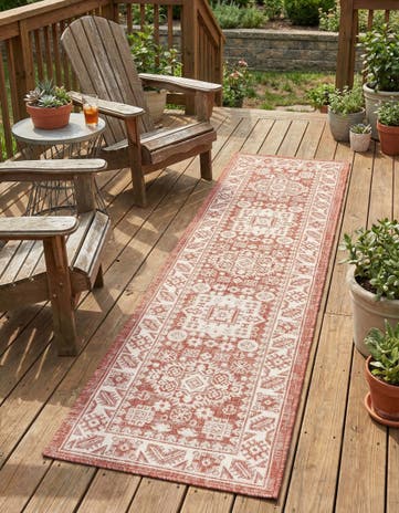 2' x 8' Easy-Clean Aztec Indoor / Outdoor Runner Rug