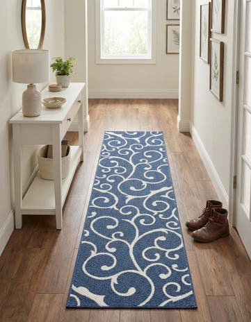 Navy Blue Georgia Runner Rug
